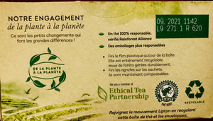 Lipton: LEMON Green Tea / Thé Vert Citron